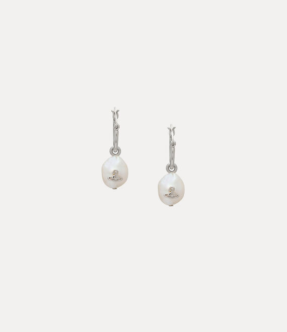 Vivienne Westwood azul hoop earrings in PLATINUM/FRESHWATER PEARL Pearl